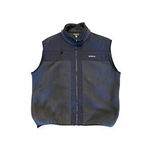 VTG Obermeyer Mens Navy Blue Fleece Vest Size XL Outdoor Layering Made in Canada